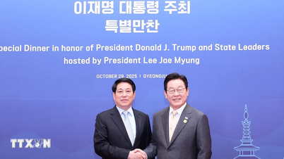 大統領、韓国大統領の歓迎レセプションに出席