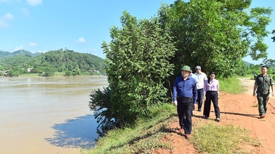 អនុលេខាគណៈកម្មាធិការបក្សខេត្ត ប្រធានគណៈកម្មាធិការរណសិរ្សមាតុភូមិខេត្ត Ma The Hong បានចុះពិនិត្យការងារគ្រប់គ្រងទំនប់។