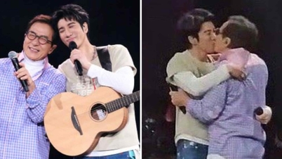 Jackie Chan gets into controversy for "kissing" his male colleague