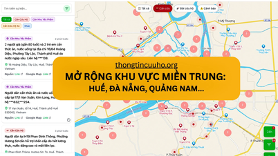 Bản đồ cứu hộ khẩn cấp người dân vùng lũ miền Trung