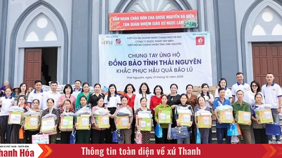 La farmacéutica Tam Binh apoya al pueblo Thai Nguyen para superar las consecuencias de tormentas e inundaciones.