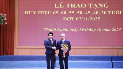 O distrito de Thanh Xuan entregou distintivos do Partido aos membros do partido em 7 de novembro.