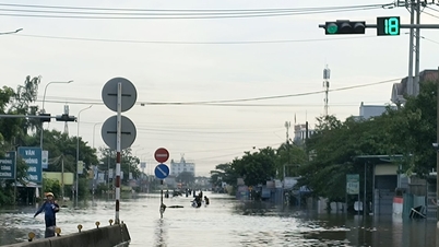Mély árvíz az 1A autópályán, Ham Thang szakaszon és a Phan Thiet Ipari Parkban