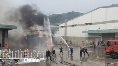 Tűzoltási és mentési gyakorlat a Trang E 1 Ipari Parkban