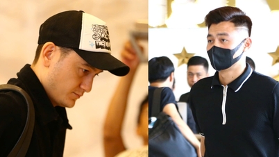 Duc Chien wears a black mask, Van Lam checks in alone at the Vietnam team hotel