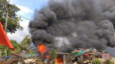 Big fire at scrap yard in Dam Rong 1 commune