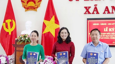The People's Council, People's Committee and Vietnam Fatherland Front Committee of An Chau commune signed a coordination charter.
