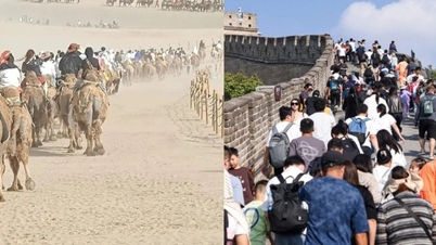 A Grande Muralha está lotada de pessoas, os camelos ficam 'presos' no deserto durante a Semana Dourada