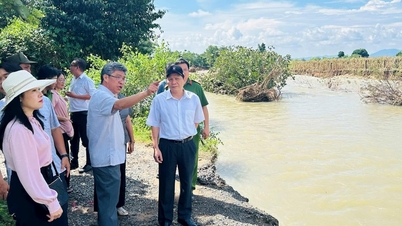 Vice ordförande för Lam Dong-provinsens folkkommitté, Nguyen Minh, inspekterade arbetet med att övervinna konsekvenserna av översvämningarna.