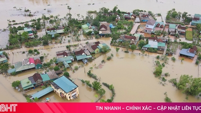 Översvämmat område nedströms Ke Go-sjön sett ovanifrån