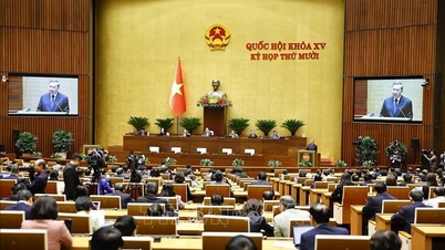 Generalsekreterare To Lam talar om utkasten till dokument som ska lämnas in till partiets 14:e nationella kongress.