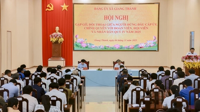 گفتگو بین کمیته حزب، دولت با اعضای اتحادیه، اعضای انجمن و مردم کمون جیانگ تان