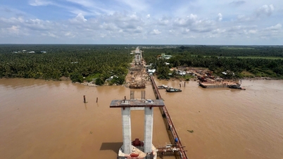 Hình hài cầu Đại Ngãi 1 nối Cần Thơ và Vĩnh Long sau 1 năm khởi công