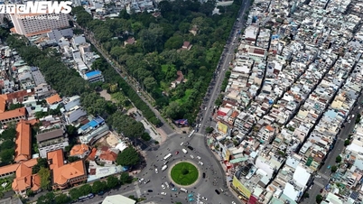 Primer plano de la "tierra dorada" antes de convertirse en un monumento a las víctimas de la COVID-19.