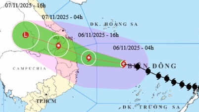 I morges er stormen Kalmaegi på nivå 14, med vindkast på opp til nivå 17, og ligger 390 km fra Quy Nhon.