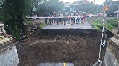 Gia Lai: Flom etter storm nr. 13, Kliec-broen på Truong Son Dong-veien kollapset