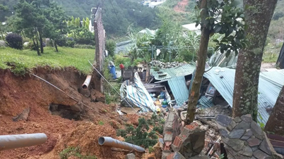 Lam Dong: Se produce un derrumbe en una ladera; una casa sufre graves daños.