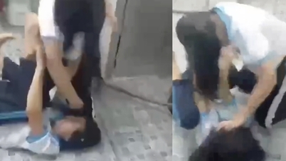 تنبیه دو دانش‌آموز دختر که دعوا کردند و دانش‌آموزانی که تماشا کردند