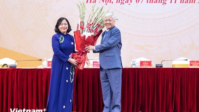 លោកស្រី Bui Thi Minh Hoai កាន់តំណែងជាប្រធានគណៈកម្មាធិការមជ្ឈិមរណសិរ្សមាតុភូមិវៀតណាម។