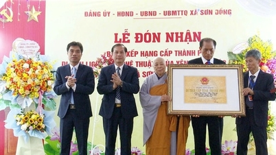 Xã Sơn Đồng đón nhận Bằng xếp hạng Di tích lịch sử - nghệ thuật cấp thành phố chùa Yên Thái