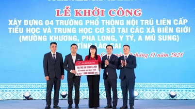 Агрібанк супроводжує церемонію закладання фундаменту 4 прикордонних шкіл-інтернатів Лао Кай та дарує подарунки учням з малозабезпечених сімей