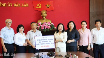 ກຸ່ມ​ບໍລິສັດ​ໄຟຟ້າ ຫວຽດນາມ ໜູນ​ຊ່ວຍ​ແຂວງ ດັກ​ລັກ 1 ຕື້​ດົ່ງ ​ເພື່ອ​ຜ່ານ​ຜ່າ​ຜົນ​ຮ້າຍ​ຢ້ອນ​ຫຼັງ​ຈາກ​ພະຍຸ​ເລກ 13