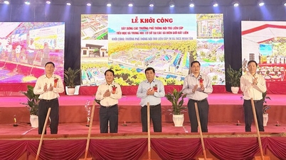 Timbalan Perdana Menteri Nguyen Chi Dung menghadiri majlis pecah tanah sebuah sekolah di komune sempadan wilayah Tuyen Quang.