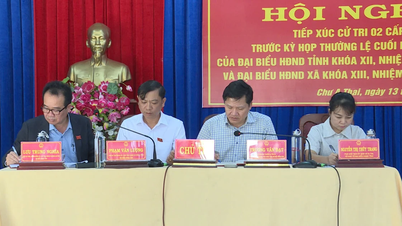 Standing Vice Chairman of the Provincial People's Council Truong Van Dat met with voters in Chu A Thai commune.