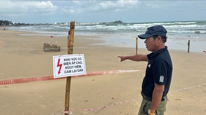 Sạt lở điểm đầu tuyến điện cáp ngầm ra Lý Sơn