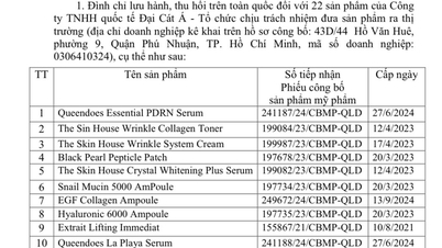 ផ្អាក​ចរាចរ និង​ប្រមូល​គ្រឿង​សម្អាង​ទូទាំង​ប្រទេស​ទាំង​២២​មក​វិញ