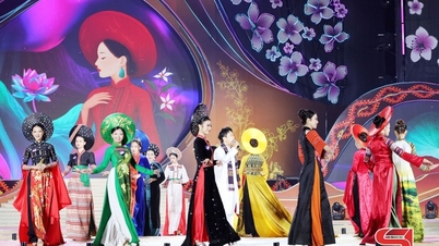 Chung kết Hoa hậu Du lịch Dân tộc Việt Nam năm 2025: Duyên dáng phần thi trình diễn áo dài