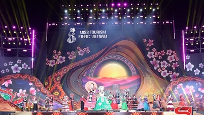 การแสดงอันน่าประทับใจของชุดราตรีสีสันประจำชาติ