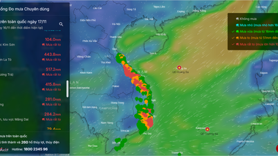 Pronóstico del tiempo para el 18 de noviembre: Inundaciones que aumentan rápidamente en Hue; fuertes lluvias en Da Nang durante varios días.