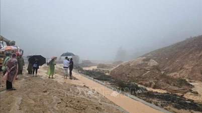 لام ڈونگ ٹریفک پولیس کھنہ لی پاس لینڈ سلائیڈنگ سے بچاؤ میں حصہ لے رہی ہے۔