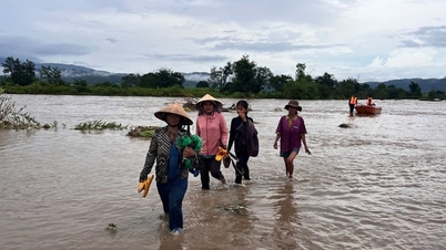 Lực lượng vũ trang kịp thời cứu 10 người dân bị cô lập do mưa lũ ở Gia Lai