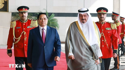 Прем'єр-міністр Кувейту головував на урочистій церемонії зустрічі прем'єр-міністра Фам Мінь Чіня у палаці.