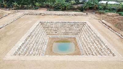 Hidden deep underground in the Ho Dynasty capital in Thanh Hoa, archaeological excavations have been carried out on the entire foundation 4 and foundation 5 of the Nam Giao Altar.
