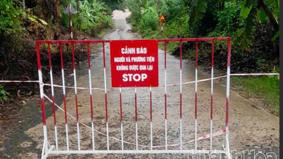 ទឹក​ជំនន់​បាន​ហក់​ឡើង​យ៉ាង​ឆាប់​រហ័ស​ក្នុង​ទន្លេ និង​អូរ​ក្នុង​តំបន់ Khanh Vinh