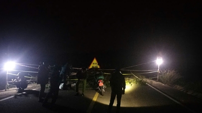 ការ​ព្រមាន​អំពី​ការ​បាក់​ស្រុត​លើ​ផ្លូវ​ចរាចរណ៍ Dan Phuong - Tan Thanh ក្នុង​ឃុំ Tan Ha ស្រុក Lam Ha