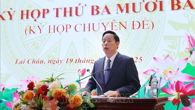 Encik Ha Quang Trung memegang jawatan Pengerusi Jawatankuasa Rakyat Wilayah Lai Chau