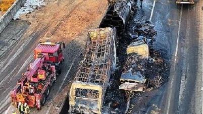 Tai nạn liên hoàn trên cao tốc ở Hàn Quốc, 6 người thương vong