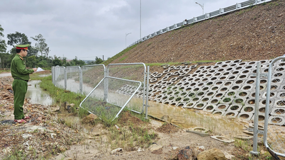 Φράγματα στον αυτοκινητόδρομο Van Ninh - Cam Lo μετά την είσοδο ενός κοπαδιού αγελάδων στον αυτοκινητόδρομο
