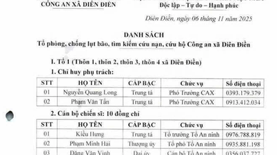Список групи запобігання повеням та штормам, пошуково-рятувальної групи поліції комуни Дьєн Дьєн