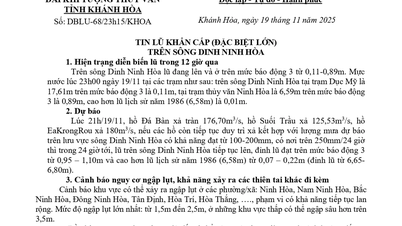 দিন নিনহ হোয়া নদীতে জরুরি বন্যার খবর (অসাধারণভাবে বড়)