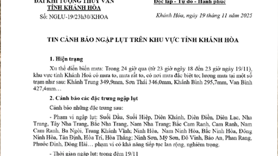 ข่าวเตือนภัยน้ำท่วมในจังหวัดคานห์ฮวา