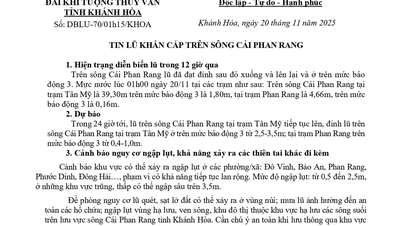 Notícias urgentes sobre as inundações no rio Cai Phan Rang.