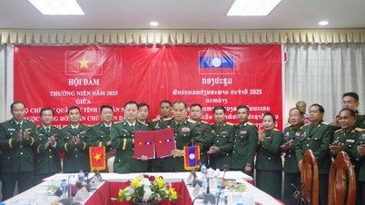 Ondertekening van de notulen van de coördinatie van de grensbescherming tussen Quang Tri en Savannakhet