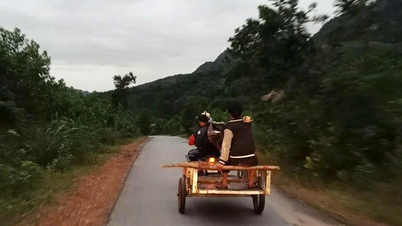 Dozens of young men from Huong Phung commune worked through the night to take a pregnant woman through the flood to the hospital.
