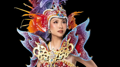 "Karp som förvandlas till drake" är Phuong Linhs karnevalskostym på Miss Cosmo 2025