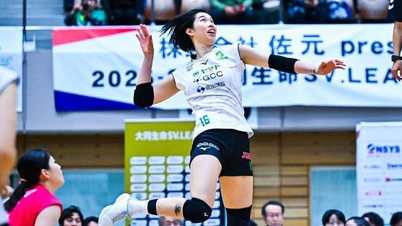 জাপানি ভলিবল টুর্নামেন্টে ট্রান থি থান থুয়ের দ্বিগুণ আনন্দ